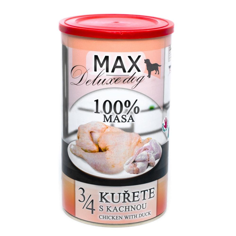 Консервоване м'ясо для собак Куряча Чверть з Качкою FALCO MAX Deluxe Dog 100% Meat 3/4 Chicken & Duck