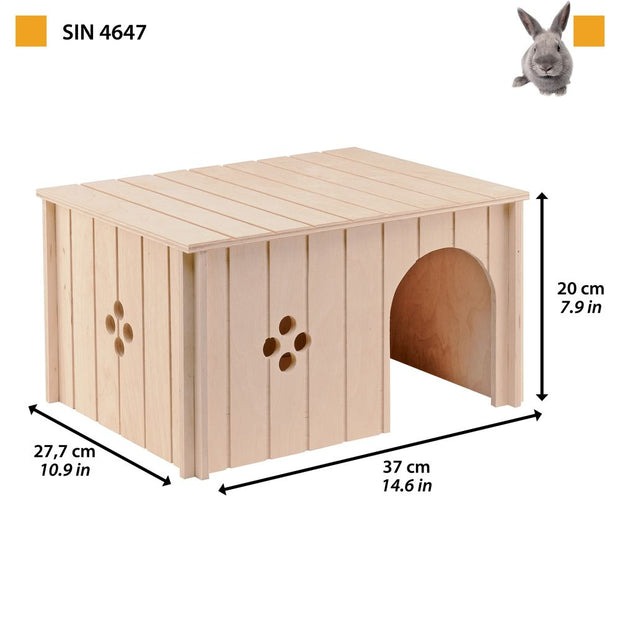 Деревянный домик для кроликов сертифицированный FSC Ferplast SIN 4646/4647