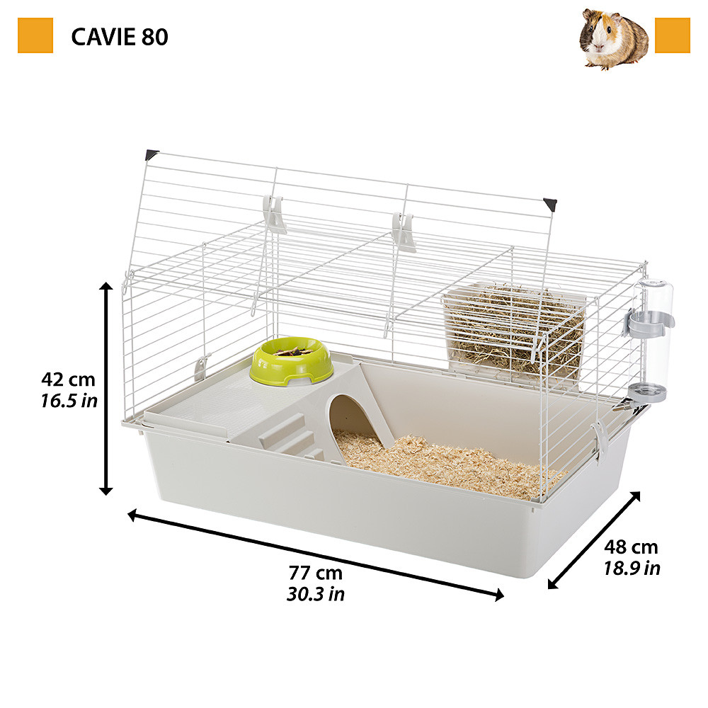 Клетка для морских свинок з поилкой, кормушкой и домиком Cavie 80 Ferplast