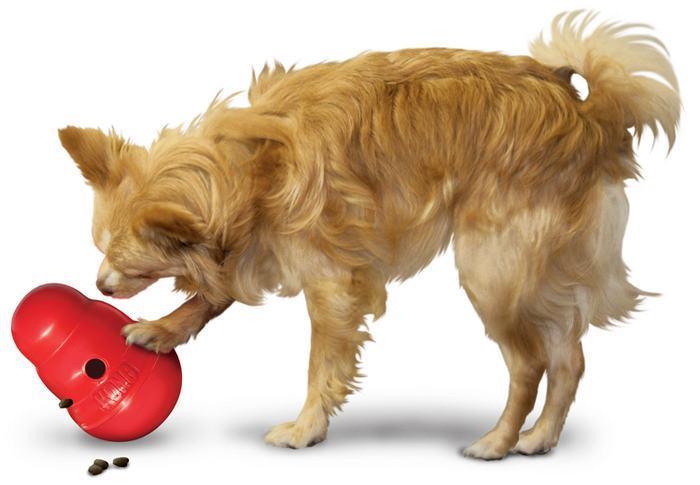 Іграшка для собак Тренувальний М'яч Груша для ласощів KONG Wobbler Іграшка для собак Тренувальний М'яч Груша для ласощів KONG Wobbler