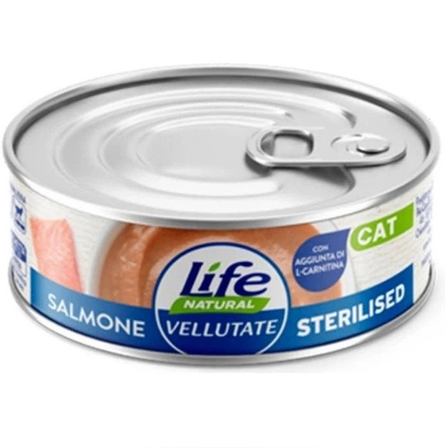 Консерва для стерилізованих кішок Лосось Life Cat Natural Vellutate Sterilised Salmon