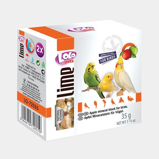 Натуральний мінеральний камінь з яблуками для птахів LoLo Pets Lime Apple Натуральний мінеральний камінь з яблуками для птахів LoLo Pets Lime Apple