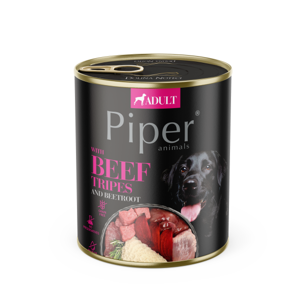 Консерва для собак с Говяжьим Желудком и Свеклой Dolina Noteci Piper Animals Beef Tripes & Beetroot