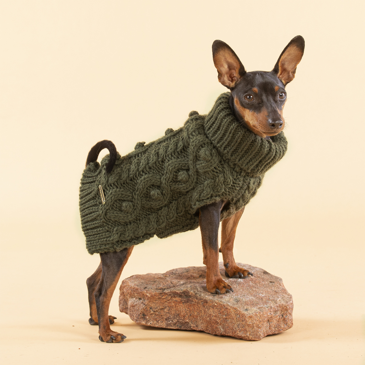 Вязаный свитер из натуральной овечьей шерсти для собак PAIKKA Handmade Knit Sweater Green