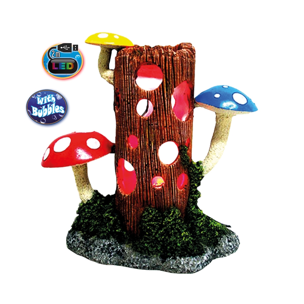 Світлодіодний декор з дифузором для акваріума Мухомори Toadstools LED & Bubbles Aqua Ornaments Nobby