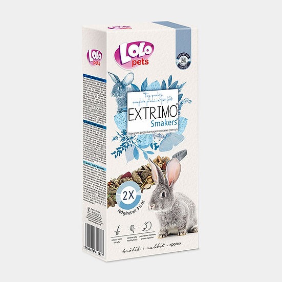 Ласощі для кроликів Вітамінізовані палички LoLo Pets Smakers Extrimo Rabbit Ласощі для кроликів Вітамінізовані палички LoLo Pets Smakers Extrimo Rabbit