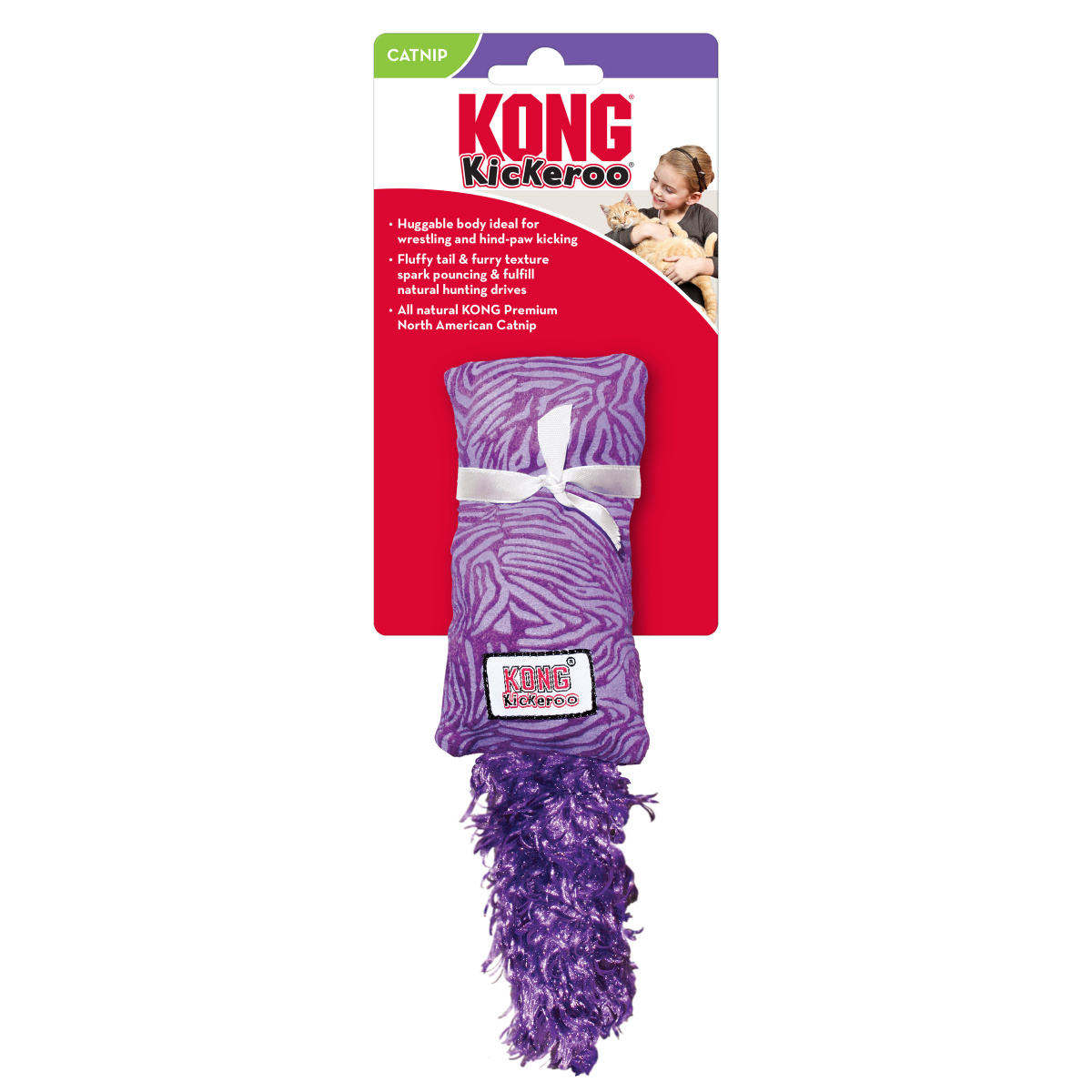 KONG Kickeroo Kitten М'яка іграшка для кошеня Хвостик Кікеру з котячою м'ятою