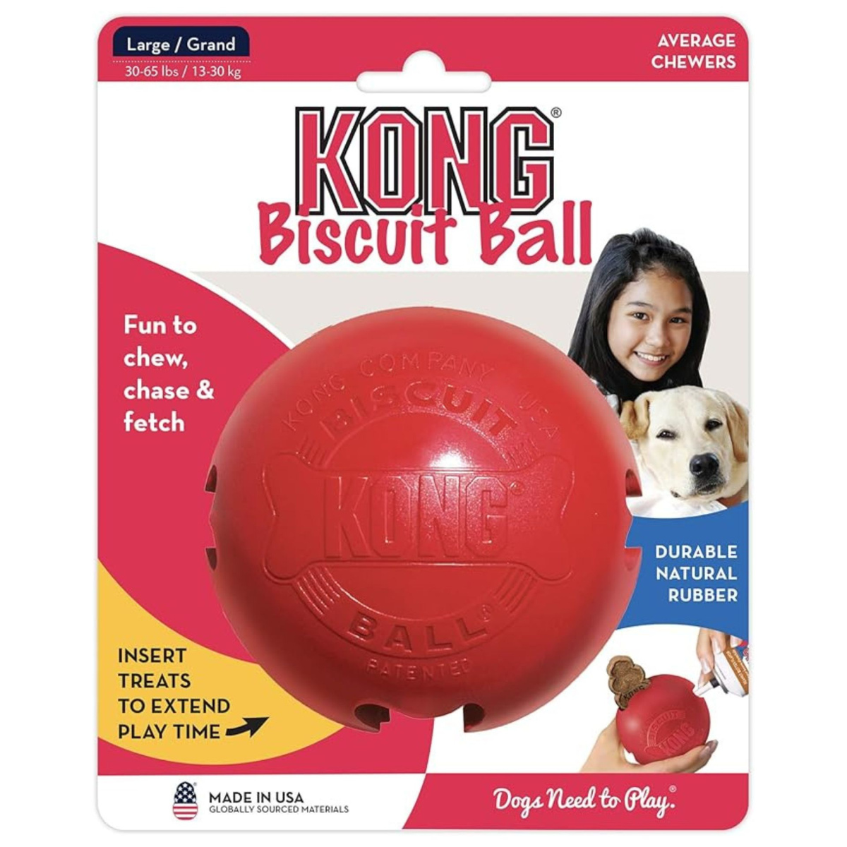 KONG Biscuit Ball Іграшка для ласощів собак М'яч