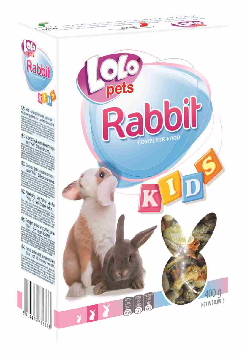 Повнораційний корм для кроликів віком від 3 до 8 місяців LoLo Pets Rabbit Kids