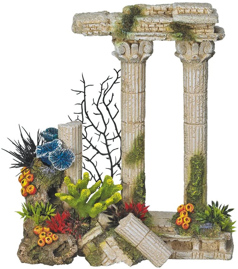 Декор для аквариума Колонны с баланусами и растениями Ancient Columns Aqua Ornaments Nobby