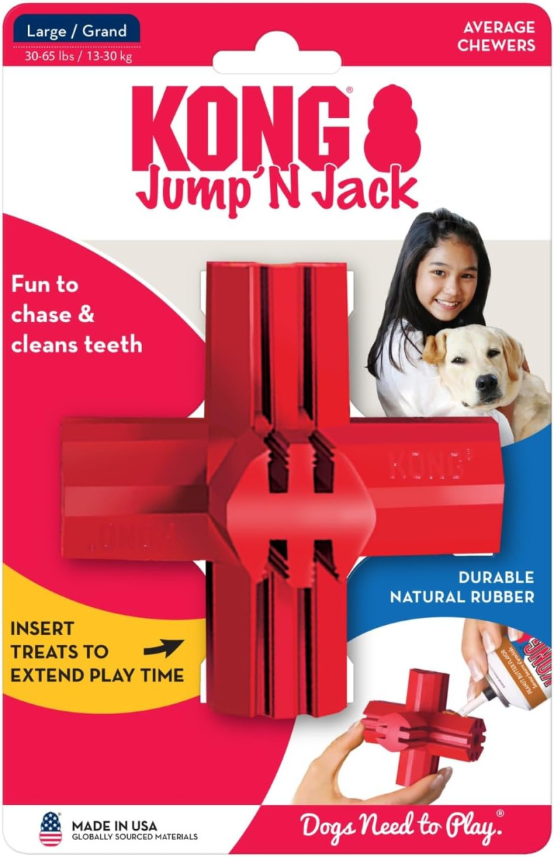 Іграшка для собак Палиця Зірка для ласощів та очищення зубів KONG Jump'N Jack