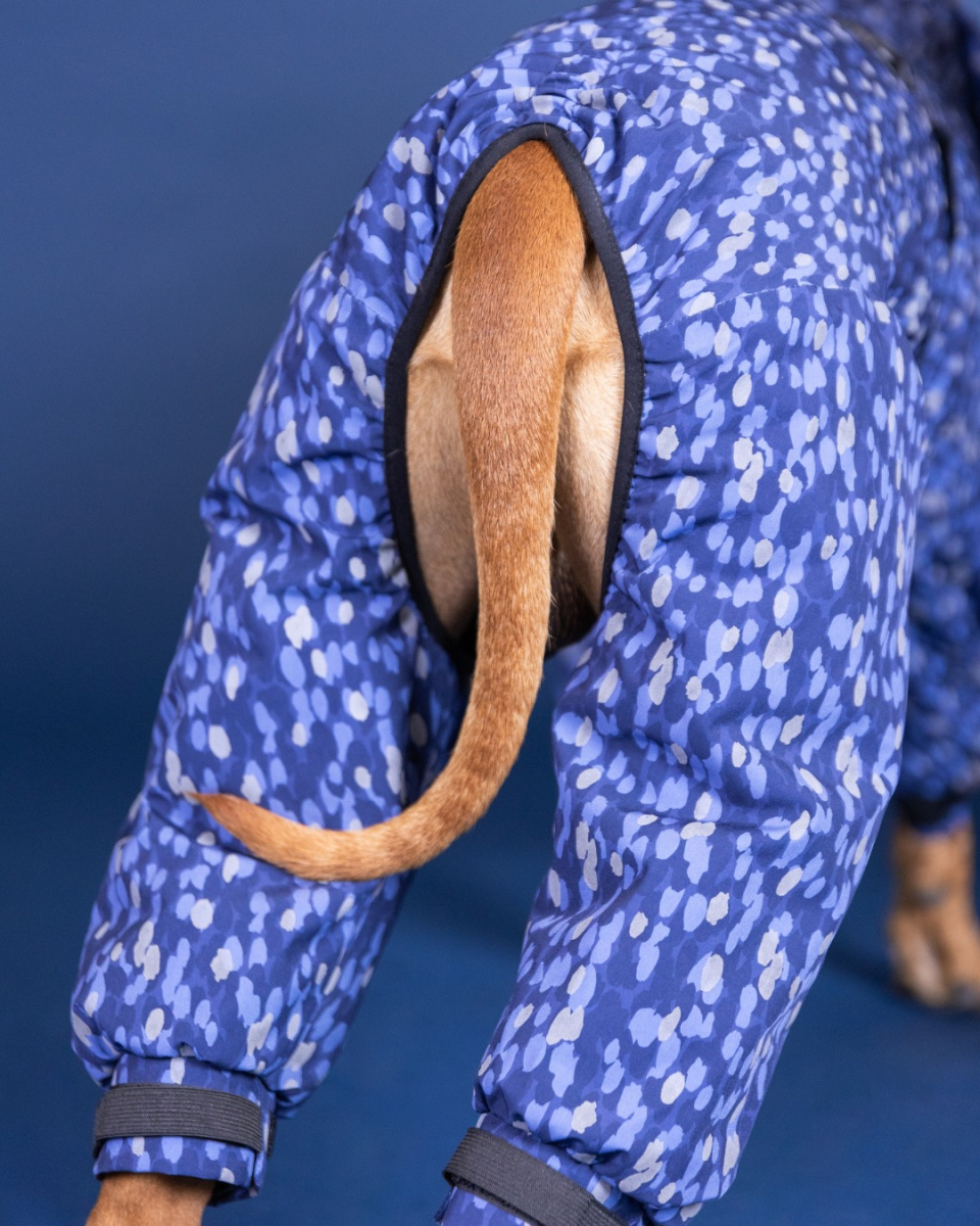 Водонепроницаемый зимний костюм со светоотражающим узором для собак PAIKKA Winter Suit Blue