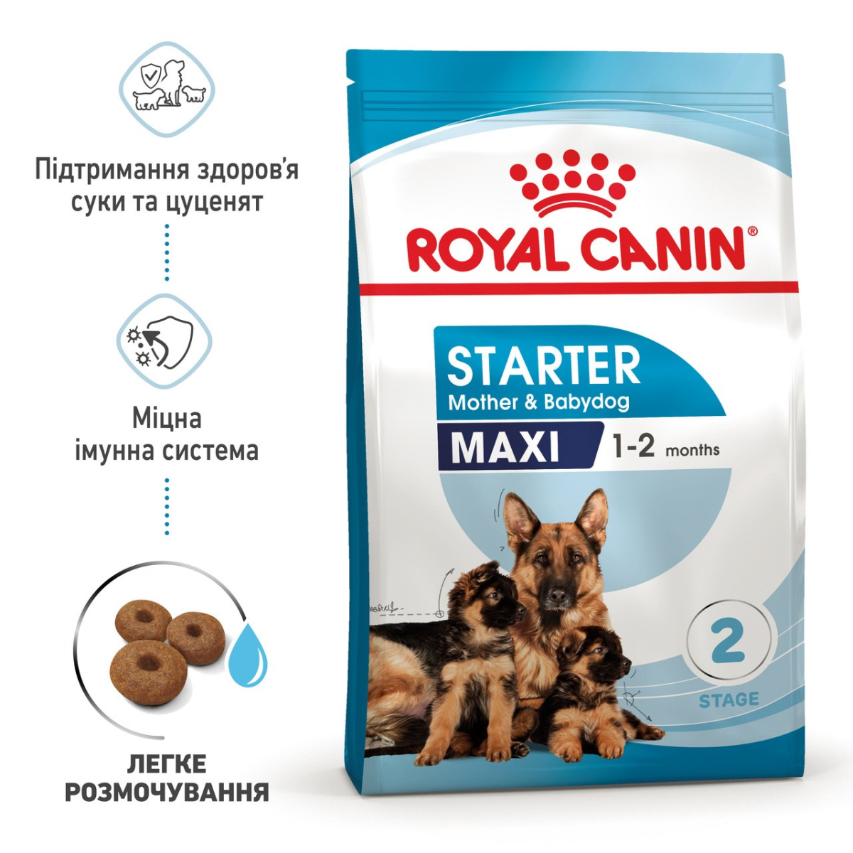 Сухой корм для щенков в возрасте до 2 месяцев и кормящих собак крупных пород Royal Canin Maxi Starter