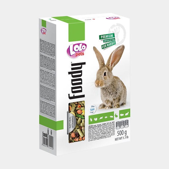 Полнорационный корм для кроликов с натуральными витаминами LoLo Pets Foody Rabbit