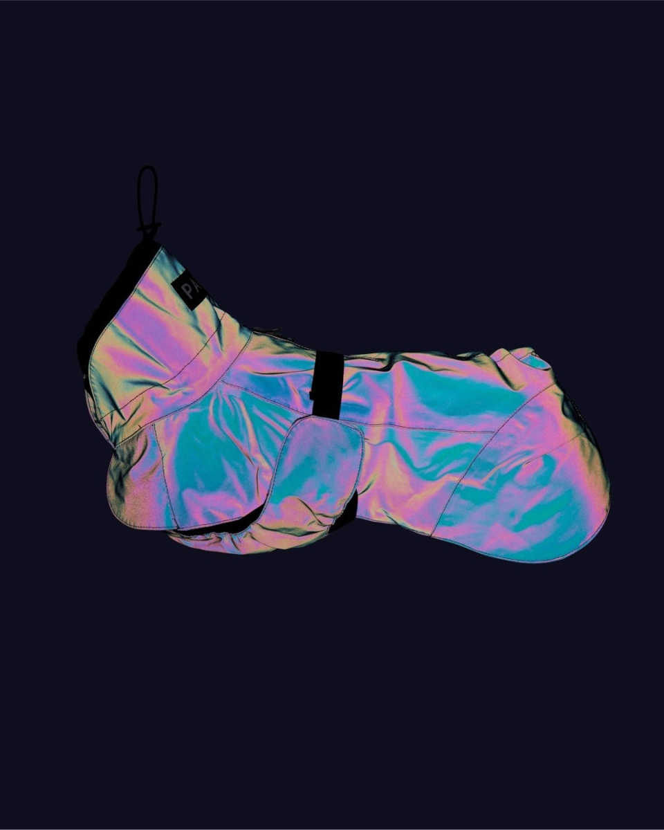 Водонепроникний дощовик для собак з антибактеріальною підкладкою та неоновим світловідбиванням PAIKKA Visibility Raincoat Lite Emerald