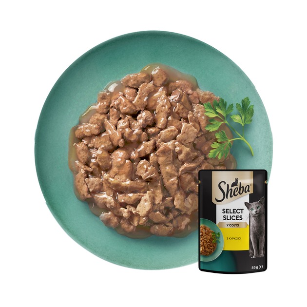 Вологий корм для дорослих котів Курка в соусі Sheba Select Slices Chicken in Gravy