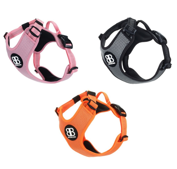 Анатомічна шлея для собак, що змінює колір при світловідбиванні BullyBillows Active Harness