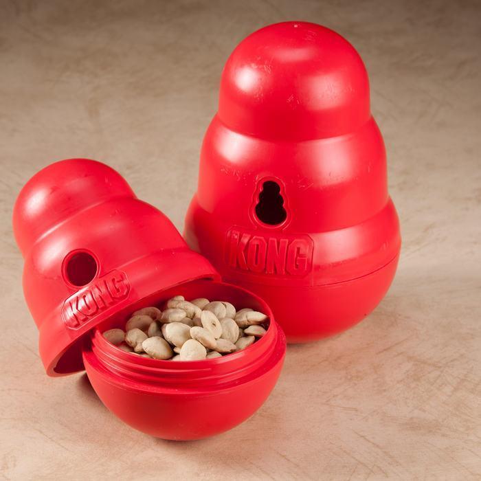 Іграшка для собак Тренувальний М'яч Груша для ласощів KONG Wobbler Іграшка для собак Тренувальний М'яч Груша для ласощів KONG Wobbler