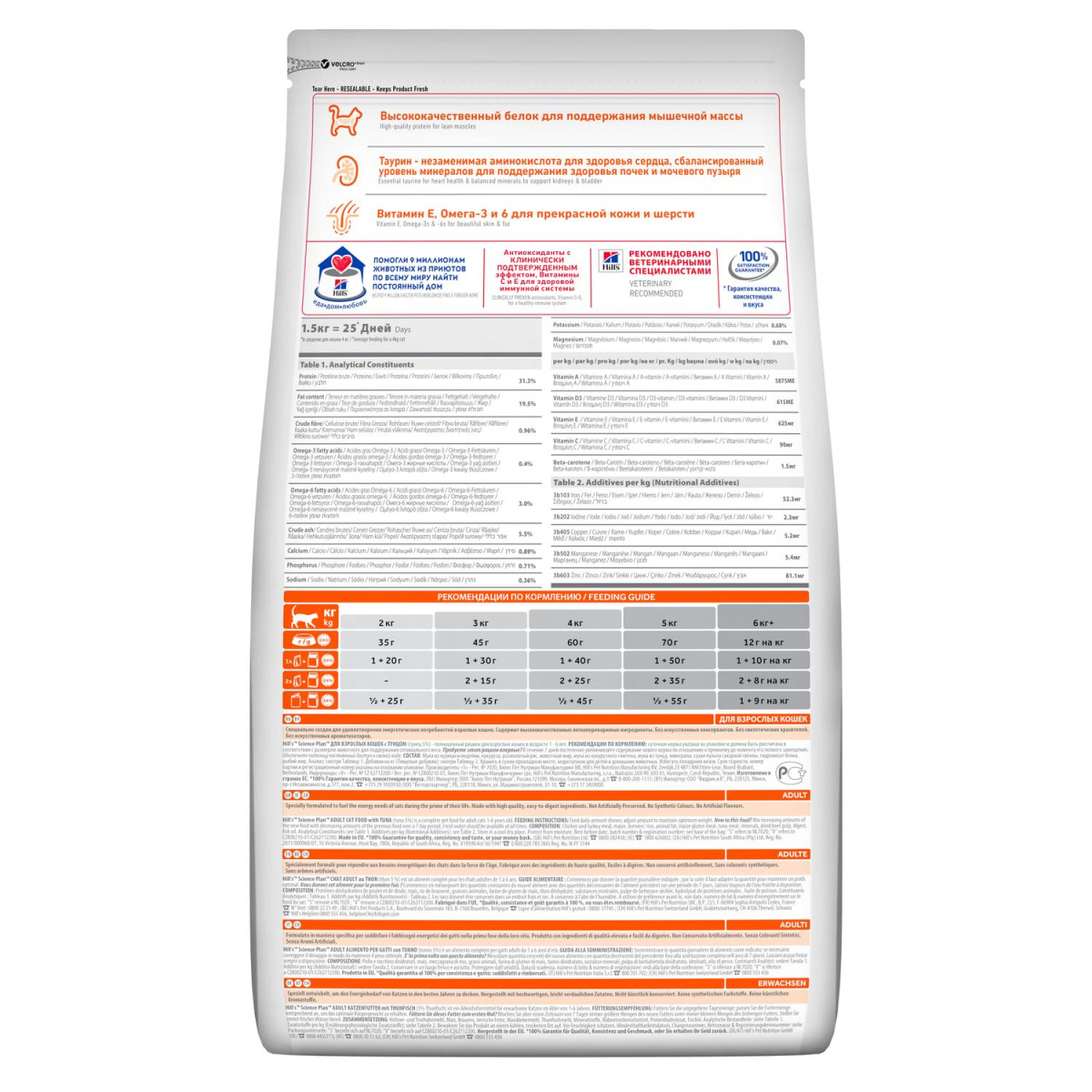 Сухий корм з тунцем для котів Hill's Science Plan Cat Adult 1-6 Tuna