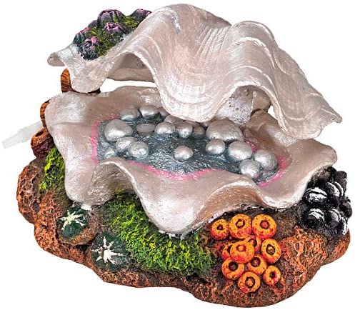 Интерактивный декор с диффузором для аквариума Ракушка с жемчугом Shell Action & Bubbles Aqua Ornaments Nobby