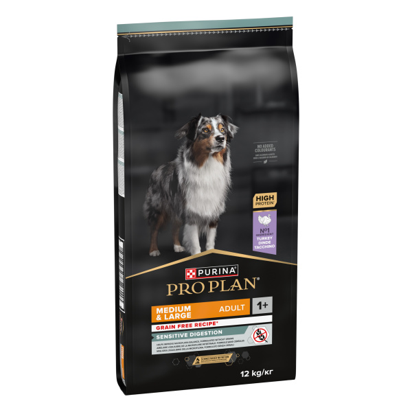 Беззерновой сухой корм для средних и больших собак с Индейкой Purina Pro Plan Medium & Large Adult 1+ Grain Free Turkey
