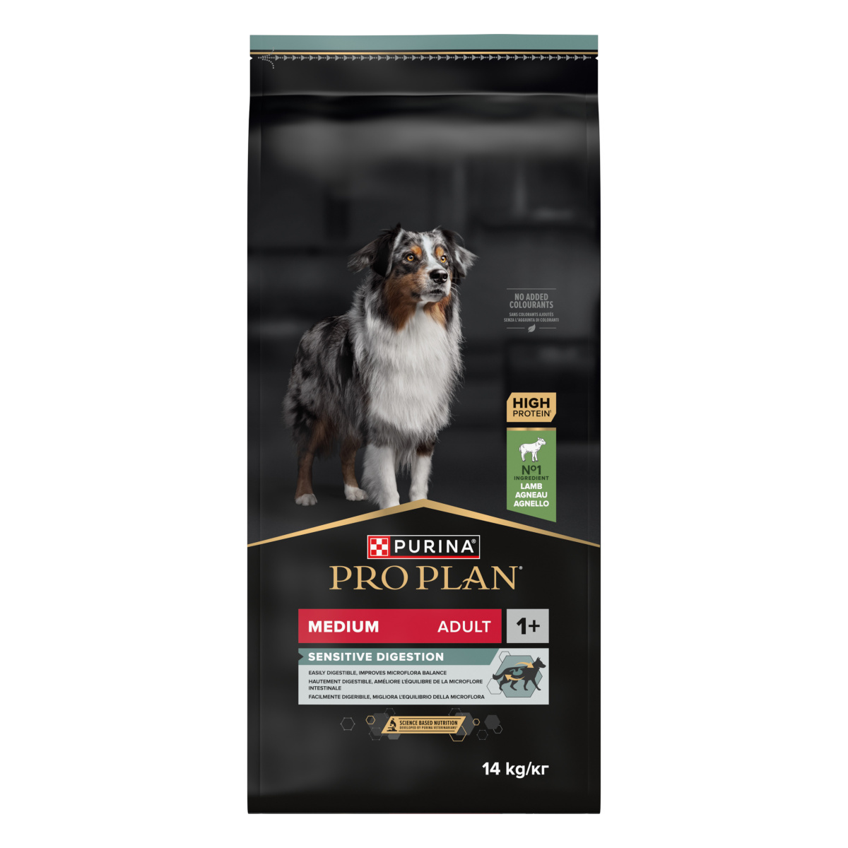 Сухий корм для середніх собак з чутливим травленням з Ягням Purina Pro Plan Medium Adult 1+ Sensitive Digestion Lamb