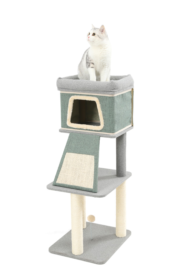 Кігтеточка-лазалка для кота з іграшкою, будиночком та дряпкою Imac Chanel