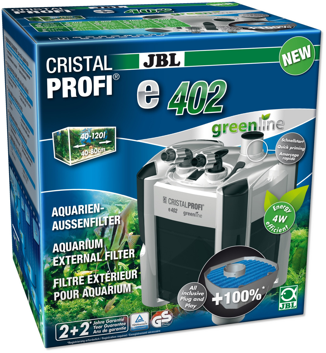 Зовнішній безшумний фільтр для акваріума 40-120 л JBL CristalProfi e402 Greenline External Зовнішній безшумний фільтр для акваріума 40-120 л JBL CristalProfi e402 Greenline External