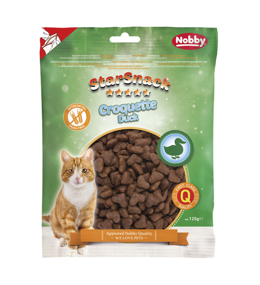 Беззернові ласощі для кішок Крокети з Качкою Nobby StarSnack Cat Grain Free Croquette Duck