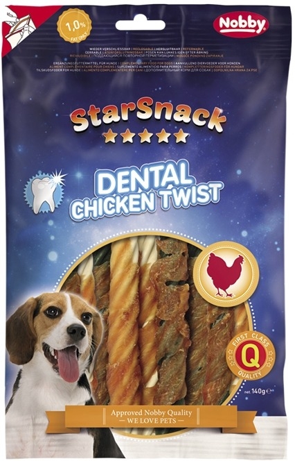 Ласощі для чистки зубів собак Курячі палички без цукру Nobby StarSnack Dental Chicken Twist