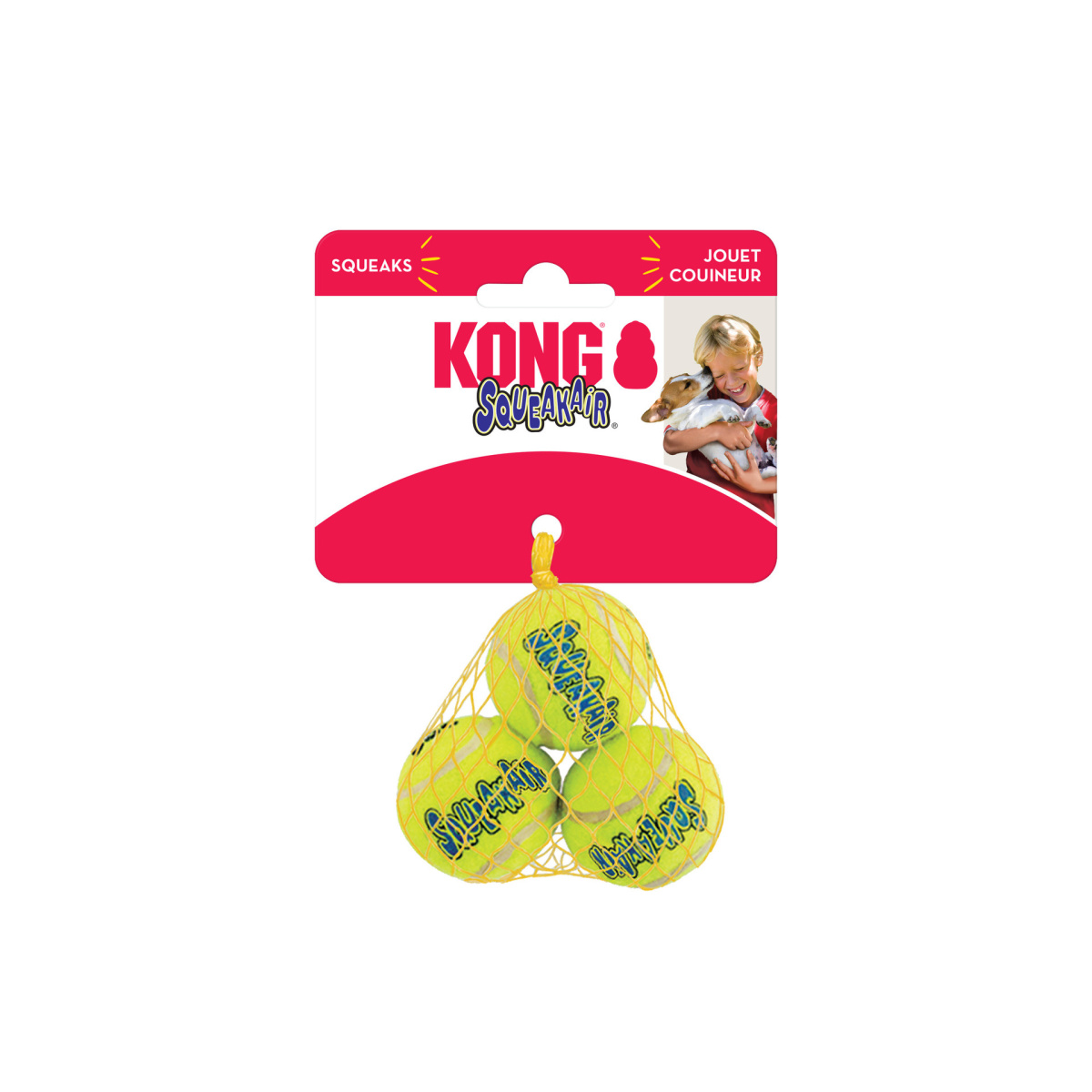 KONG SqueakAir Balls Іграшка для собак з чутливими зубами Тенісні М'ячі з пищалкою