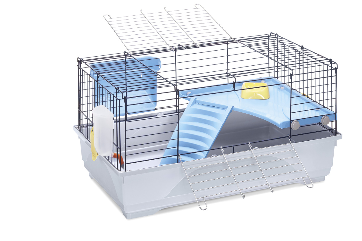 Двоповерхова клітина для кролика с мискою, годівницею та напувалкою Imac Ronny 80