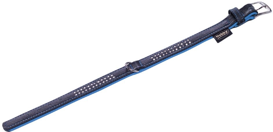 Кожаный ошейник со стразами и цветной подкладкой для собак Pacific Deluxe Collar Nobby