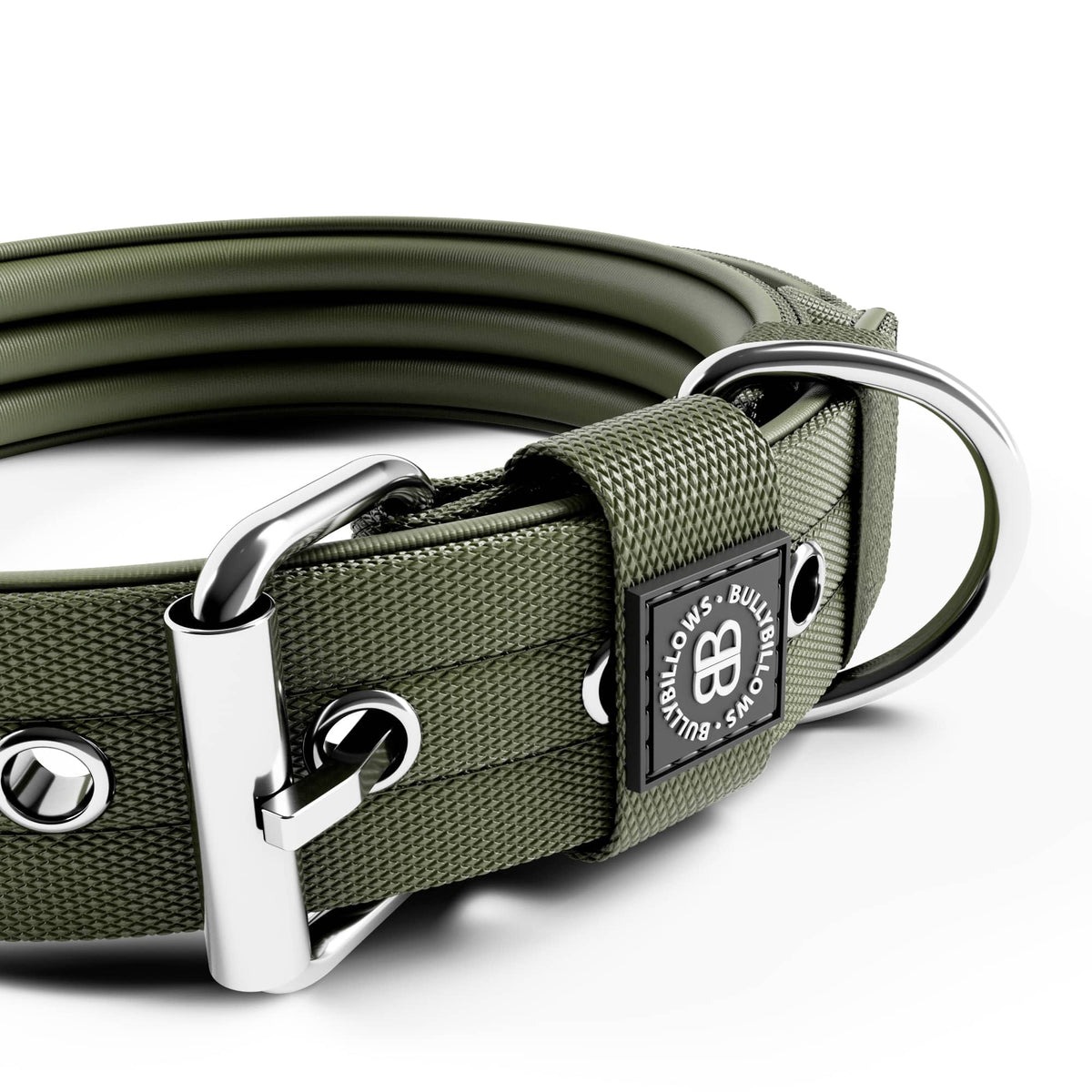 Тактический ошейник с подкладкой для собак с чувствительной кожей BullyBillows Pin Collar Handle 4 cm