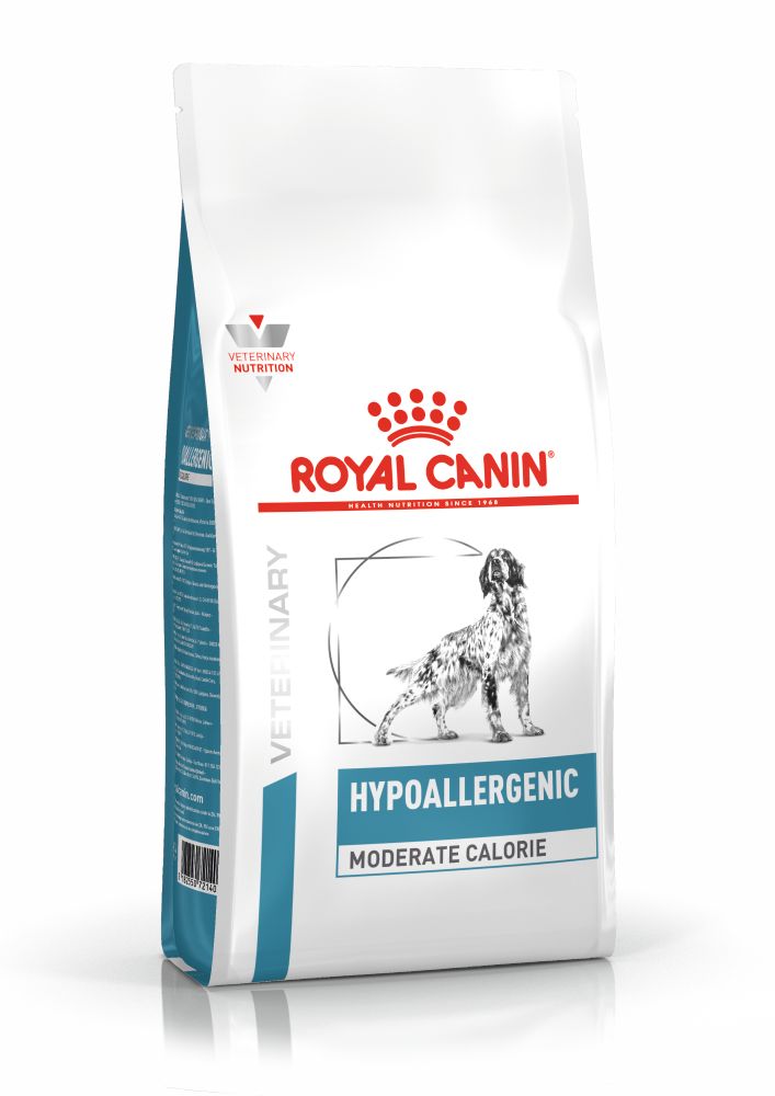 Сухий корм для собак, ветеринарна дієта, які страждають надмірною вагою і харчовою алергією Royal Canin Hypoallergenic Moderate Calorie Canine