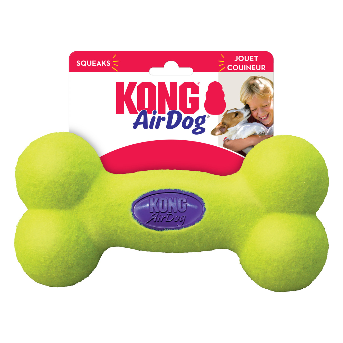 KONG AirDog Squeaker Bone Іграшка для собак з чутливими зубами Кісточка