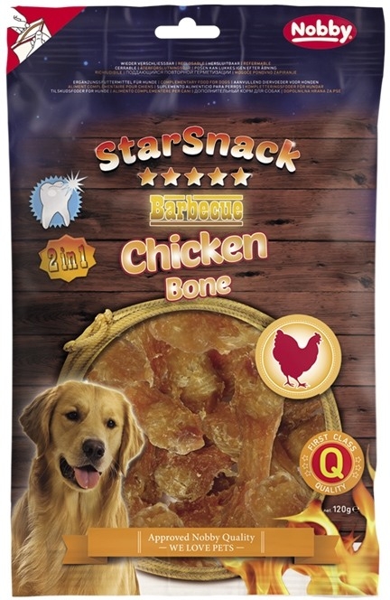 Ласощі для собак Жувальна Кісточка з Буйвола з Курячим м'ясом Nobby StarSnack BBQ Chicken Bone