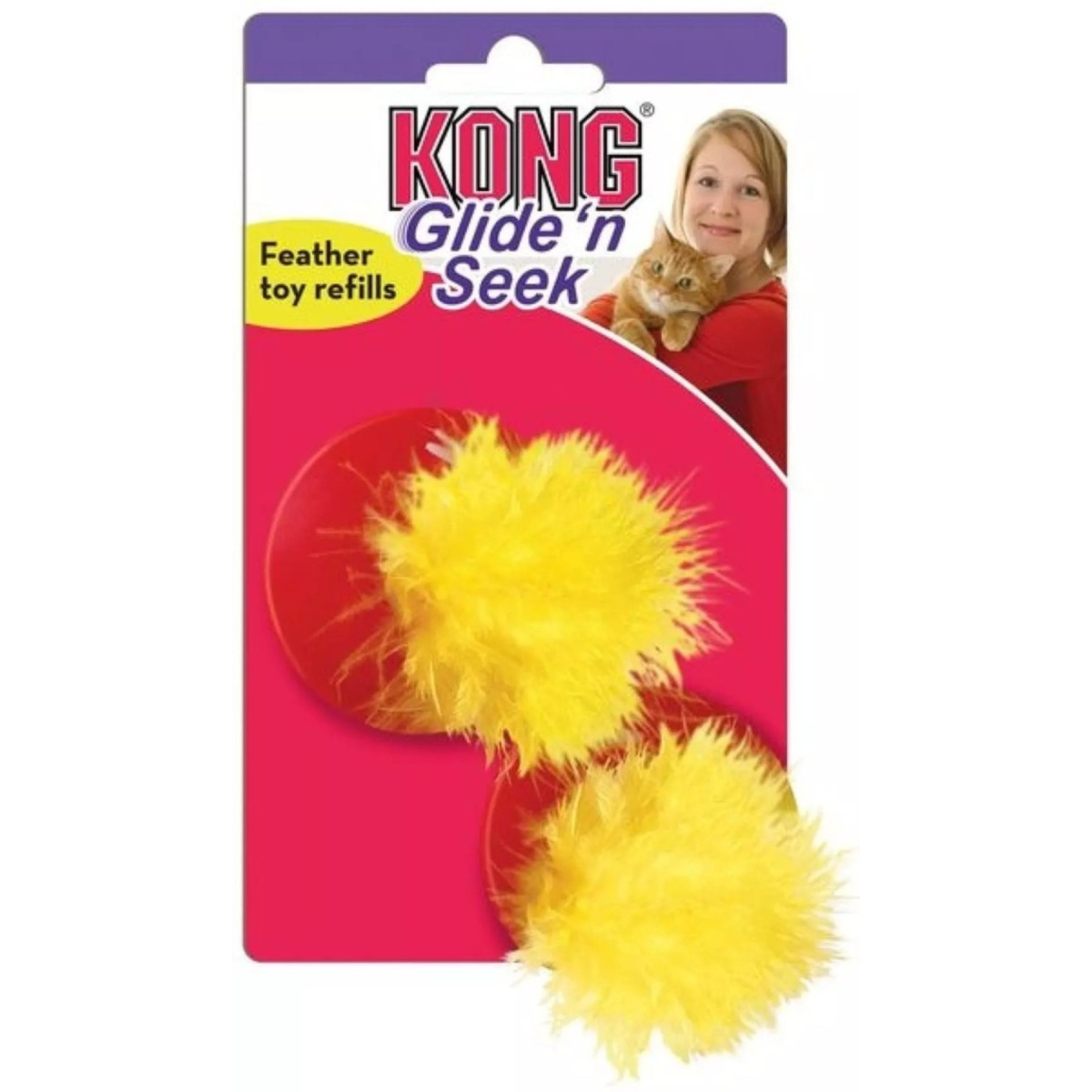 KONG Cat Glide Seek Игрушка на присоске для кота Перья-приманка