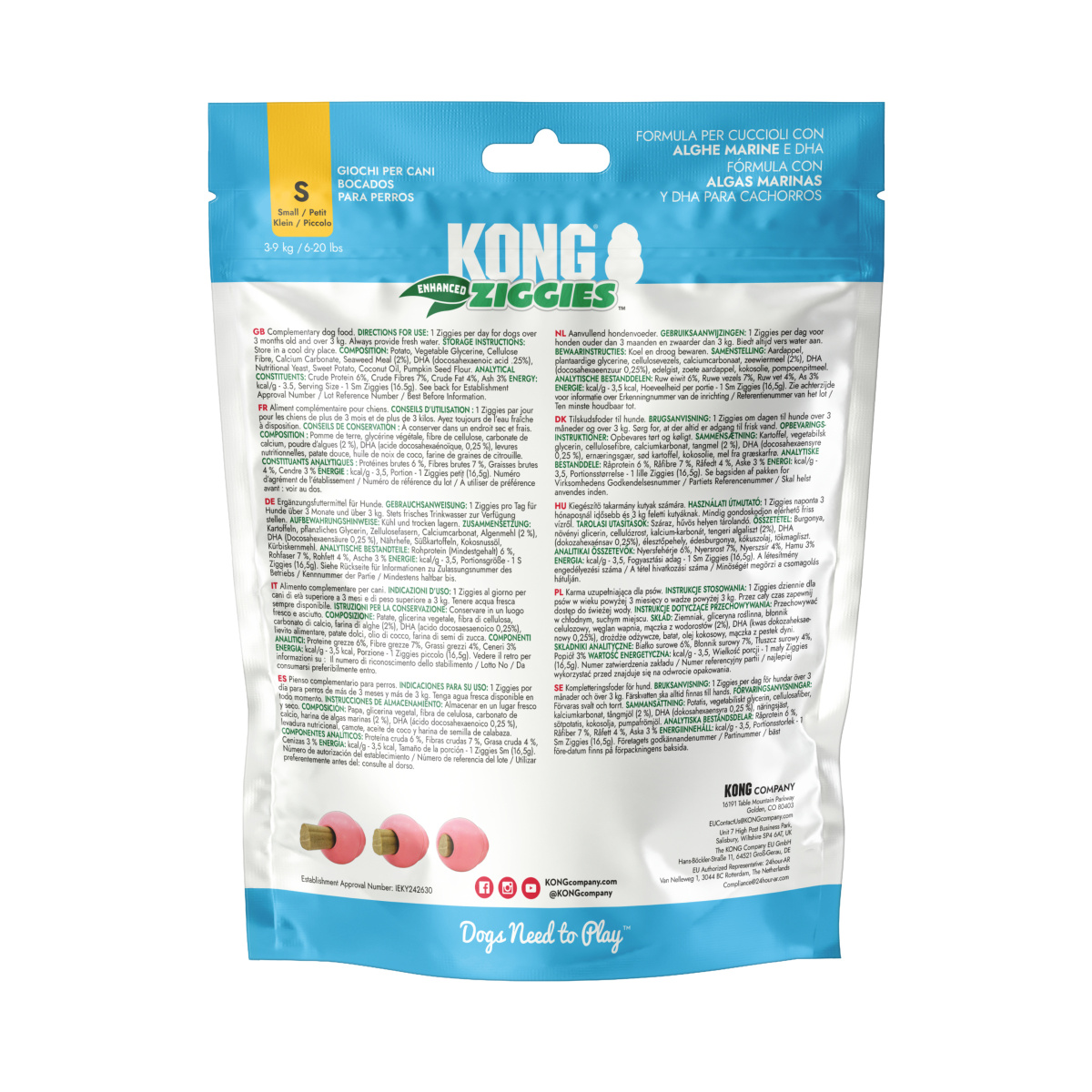 KONG Ziggies Enhanced Puppy Жувальні ласощі для зубів цуценят Палички Фітодент