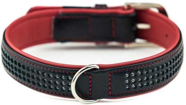 Шкіряний нашийник зі стразами та кольоровою підкладкою для собак Swarovski Crystal Pacific Deluxe Collar Nobby