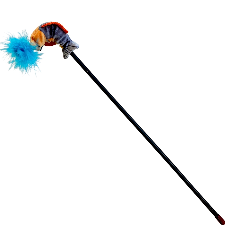 Вудочка для котів Плюшева Рибка з котячою м'ятою Fish Rod Catnip Nobby 