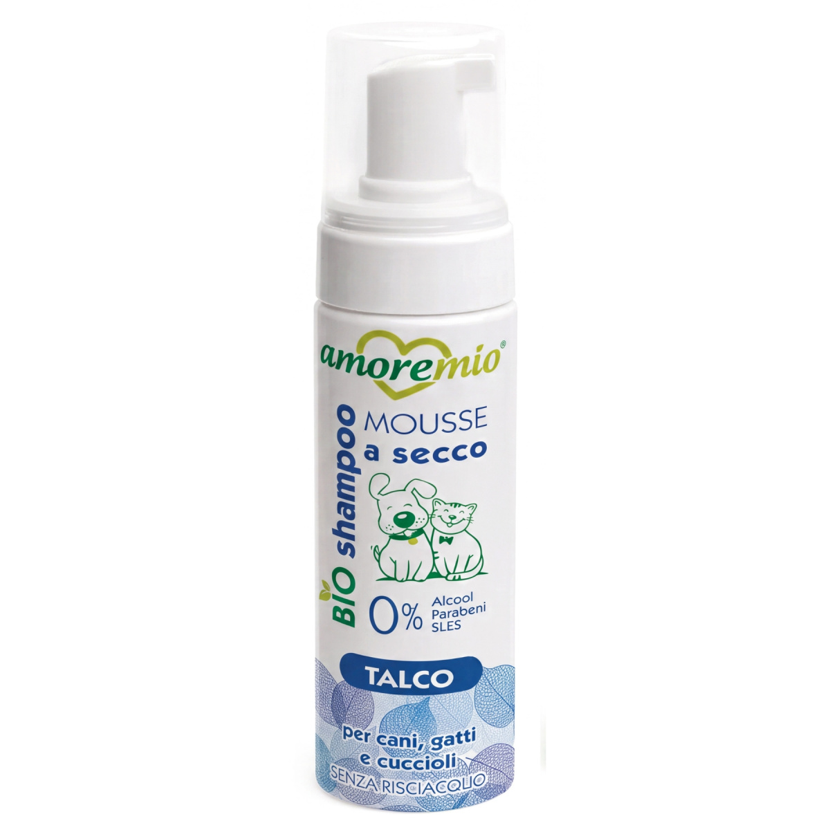 Сухой шампунь для собак и котов без спирта и парабенов Тальк Amoremio Green Dry BIO Shampoo Talc