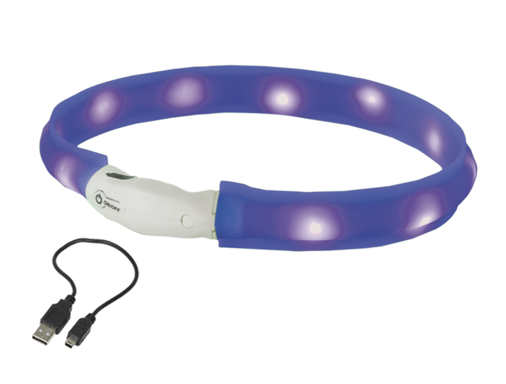 Силіконовий світлодіодний нашийник для довгошерстих собак LED Visible Wide Collar Nobby
