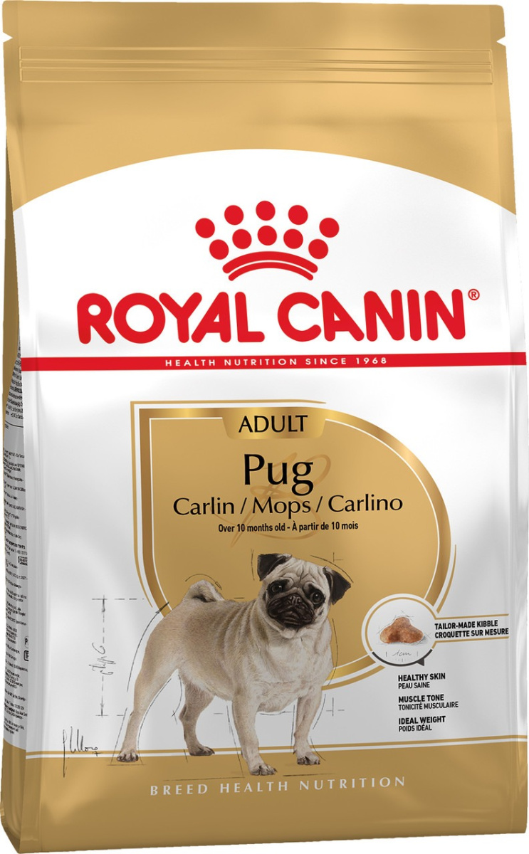 Сухой корм для собак породы Мопс от 10 месяцев Royal Canin Pug Adult 