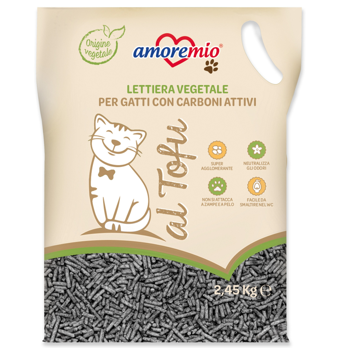 Рослинний комкуючий наповнювач тофу для котів Amoremio Vegetal Litter Tofu