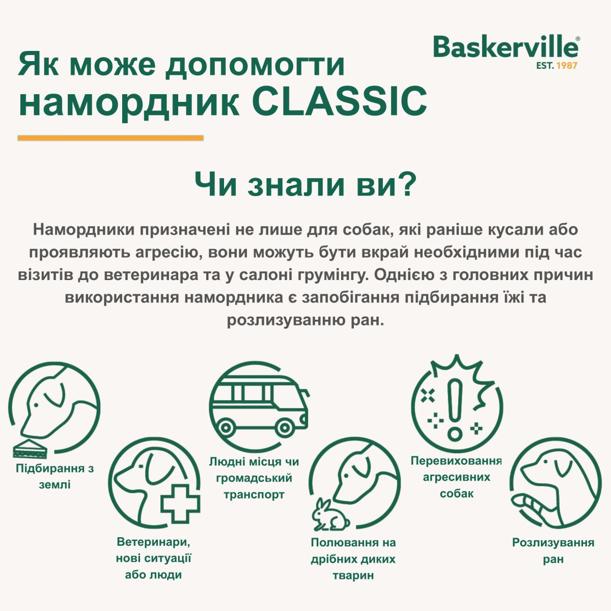 Універсальний намордник для собак з індивідуальним термоформуванням Baskerville Classic Muzzle