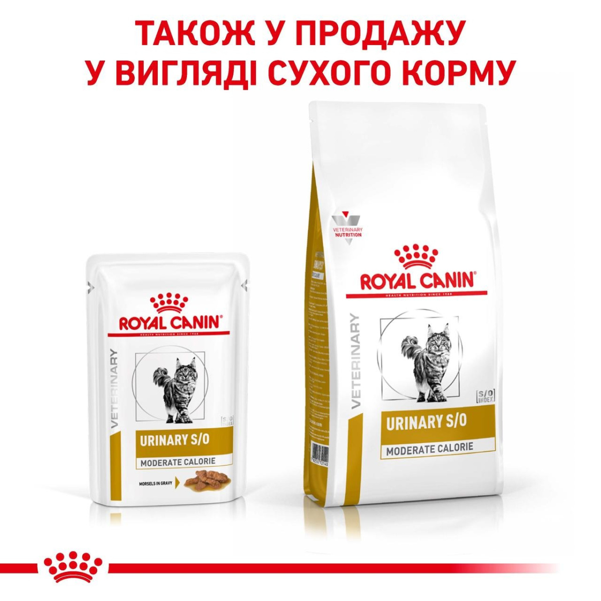 Вологий лікувальний низькокалорійний корм для дорослих котів із сечокам'яною хворобою Royal Canin Veterinary Urinary S/O Moderate Calorie Вологий лікувальний низькокалорійний корм для дорослих котів із сечокам'яною хворобою Royal Canin Veterinary Urinary S/O Moderate Calorie