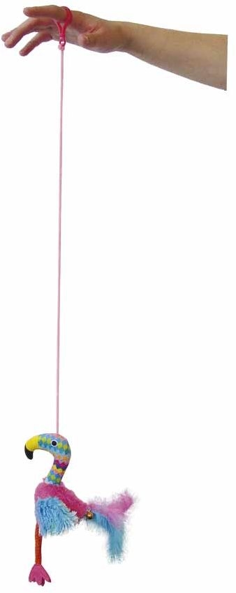 Мягкая игрушка для котов Плюшевый Фламинго со спиральной лентой Plush Nobby
