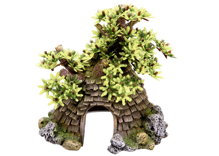 Декор для аквариума Коттедж с растением Shack Aqua Ornaments Nobby