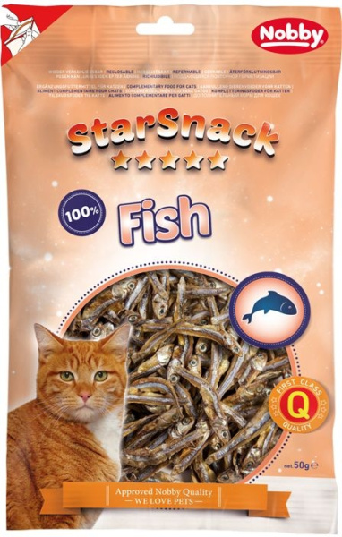 В'ялені ласощі для кішок Анчоуси Nobby StarSnack Cat Natural Fish